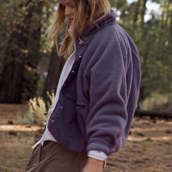 Free People Movement Hit the Slopes Fleece Jacket Blackberry - Picture 2 of 8